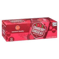 Western Family - Cranberry Ginger Ale, 355 mL Cans, 12 Each