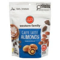 Western Family - Caffe Latte Almonds, 140 Gram