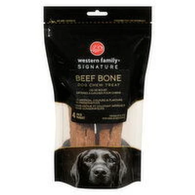 Western Family - Beef Bone Dog Chew Treat, 4 Each
