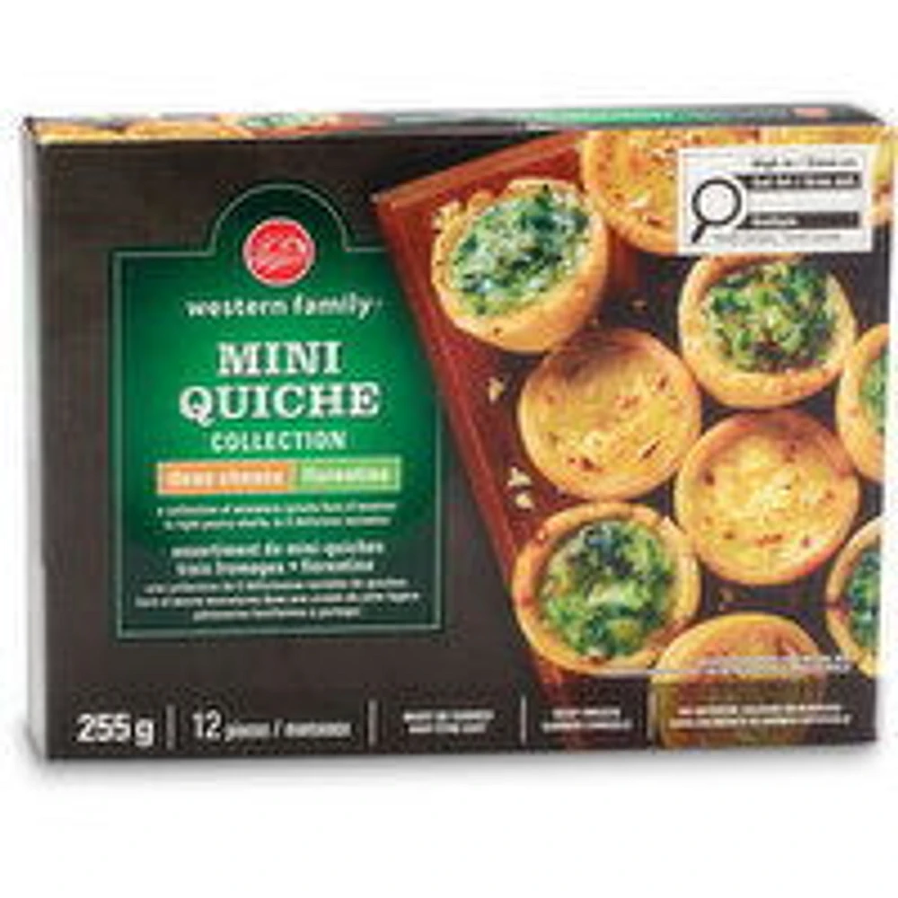 Western Family - Mini Quiche Collection - Three Cheese, Florentine, 255 Gram