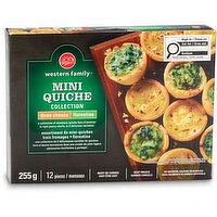 Western Family - Mini Quiche Collection - Three Cheese, Florentine, 255 Gram