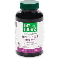 Only Goodness - Vitamin D3 2500 IU Capsules, 60 Each