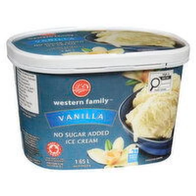 Western Family - No Sugar Added Vanilla Ice Cream, 1.65 Litre