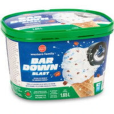 Western Family - Vancouver Canucks Bar Down Blast Ice Cream, 1.65 Litre
