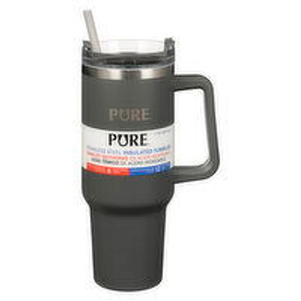Pure - Insulated Tumbler with Handle/Straw - 40oz