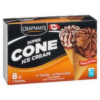 Chapman's - Super Cone Ice Cream - Vanilla & Choco w/ Caramel, 1 Each