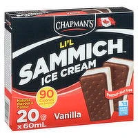 Chapman's - Li'l Sammich Ice Cream - Vanilla, 20 Each