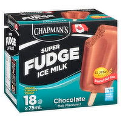 Chapman's - Super Fudge Ice Milk Bars Chocolate, 18 Each