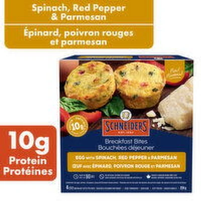 Schneiders - Breakfast Bites, Egg with Spinach, Red Pepper & Parmesan, 4 Pack, 224 Gram
