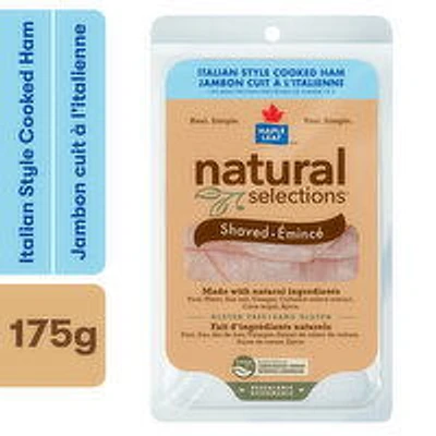 Maple Leaf - Natural Selections Italian Style Cooked Ham- Shaved, 175 Gram