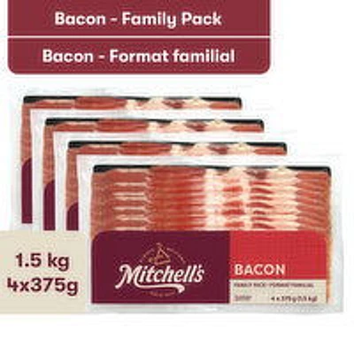 Mitchell's - Bacon, Family Pack, 1.5 Kilogram