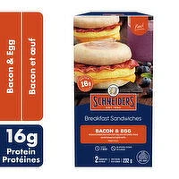Schneiders - Breakfast Sandwiches, Bacon & Egg, 2 Pack, 232 Gram
