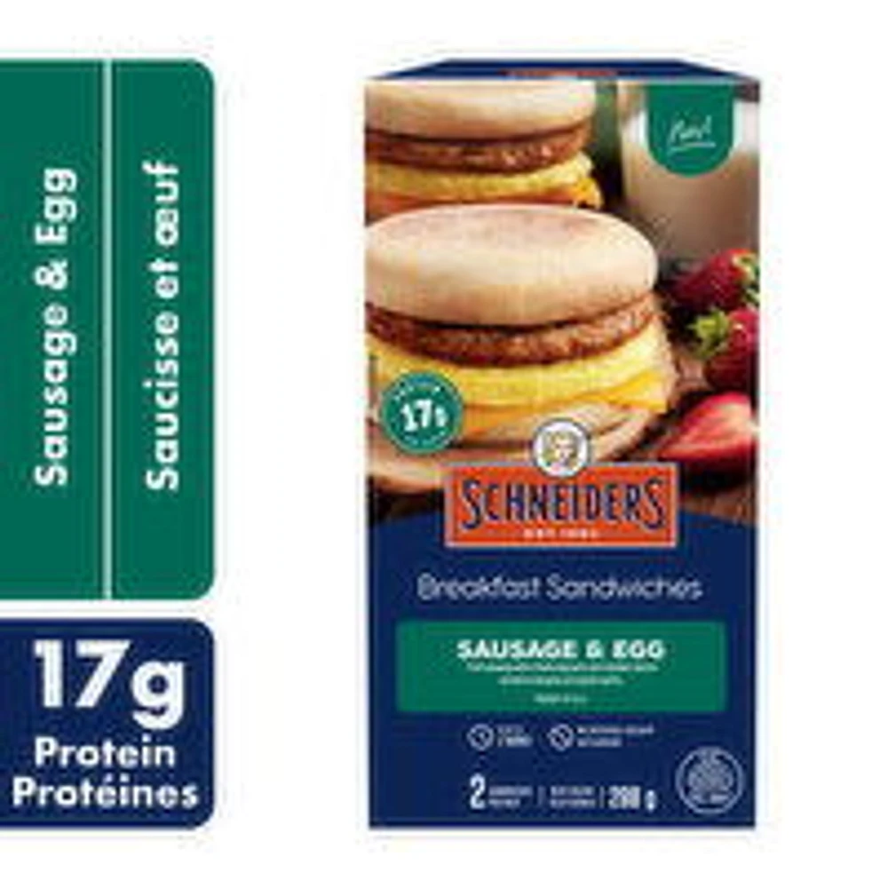 Schneiders - Breakfast Sandwiches, Sausage & Egg, 2 Pack, 288 Gram