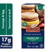 Schneiders - Breakfast Sandwiches, Sausage & Egg, 2 Pack, 288 Gram