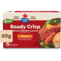 Maple Leaf - Ready Crisp Natural Bacon Slices, Original Fully Cooked, 65 Gram