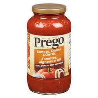 Prego - Pasta Sauce - Tomato, Onion & Garlic, 645 Millilitre