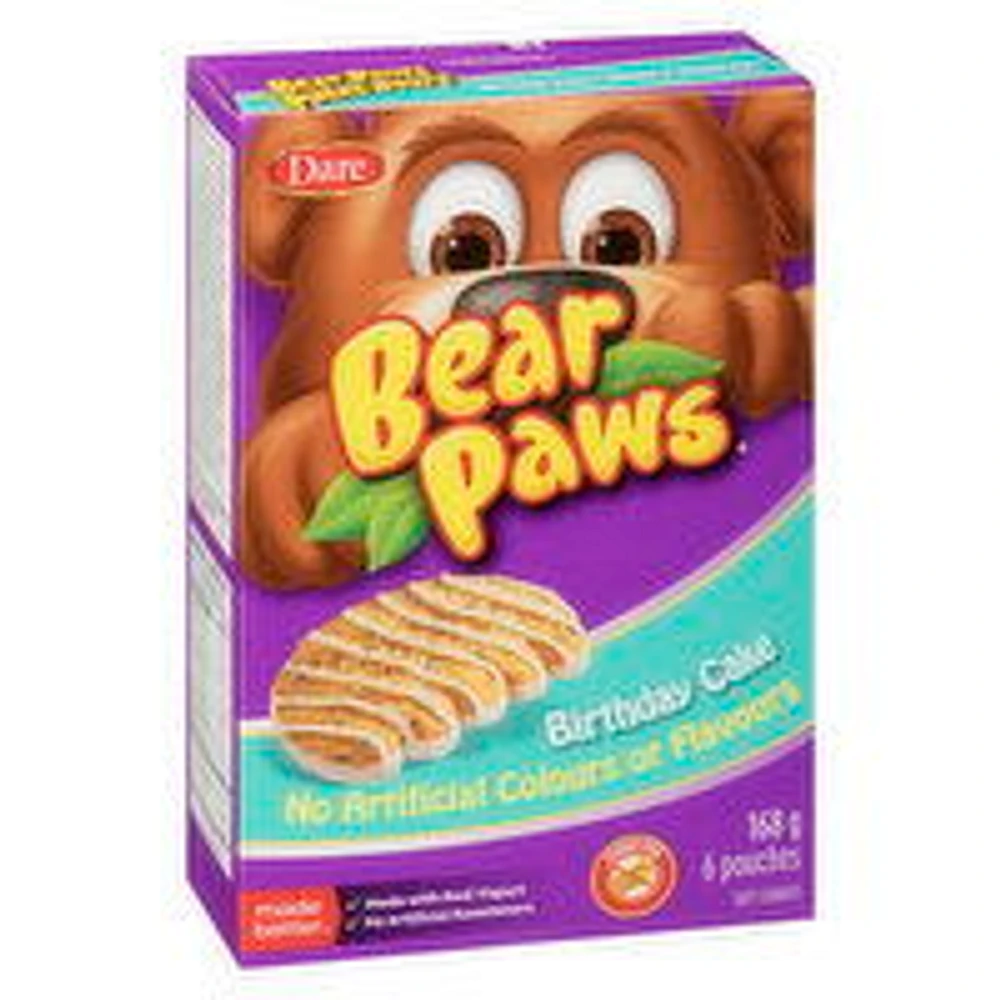 Dare - Bear Paws, Birthday Cake Cookies, 6 Each