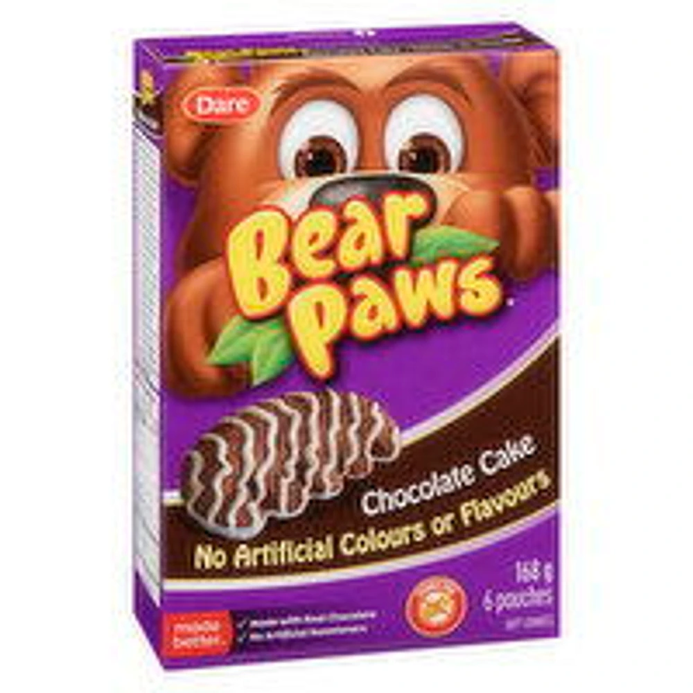 Dare - Bear Paws Soft Cookies, Chocolate Cake 6 Pack, 168 Gram