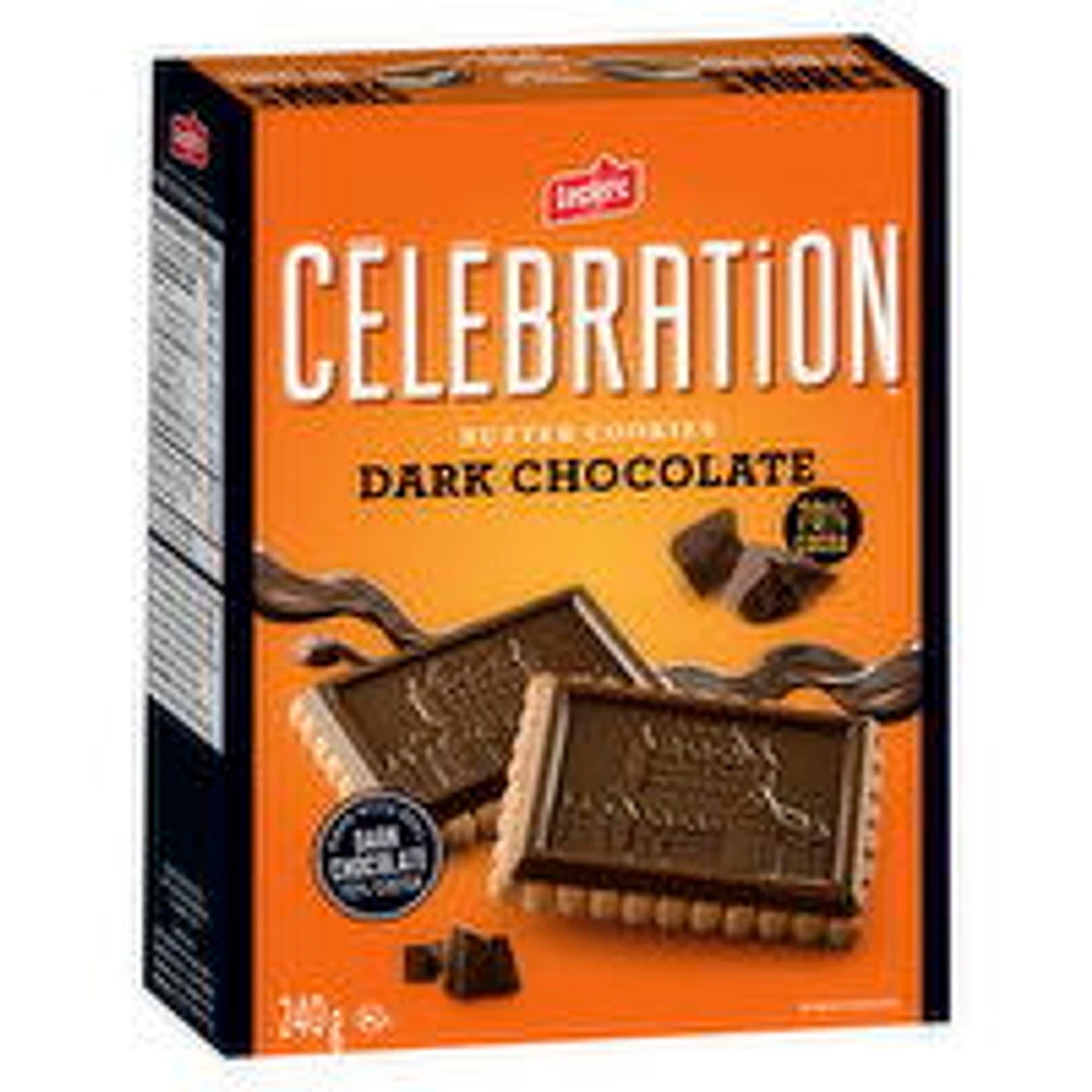 Leclerc - Celebration Butter Cookies, Dark Chocolate, 240 Gram