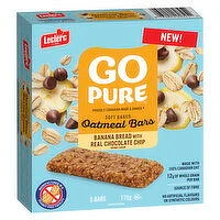 Go Pure - Banana Bread with Real Chocolate Chip Oatmeal Bars, 5 Each