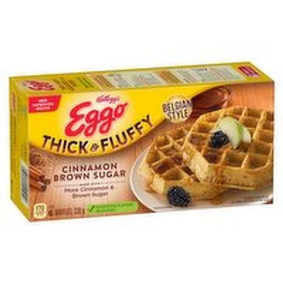 Kellogg's - Eggo Thick & Fluffy Belgian Style Frozen Waffles Cinnamon Brown Sugar, 330 Gram