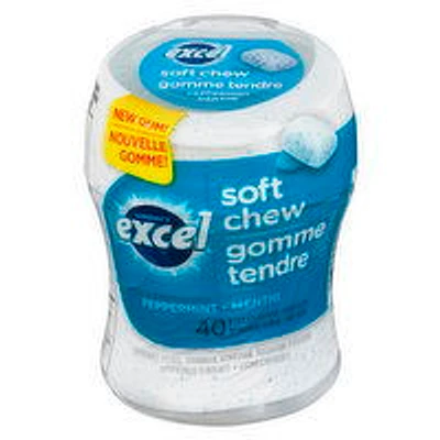 Excel - Peppermint Sugar Free Soft Chew Gum, 40 Each