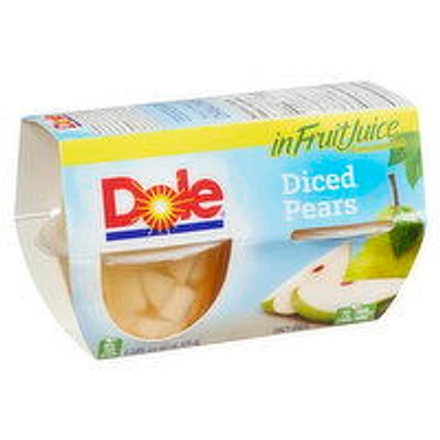 Dole - Diced Pears Fruit Cups, 4 Each