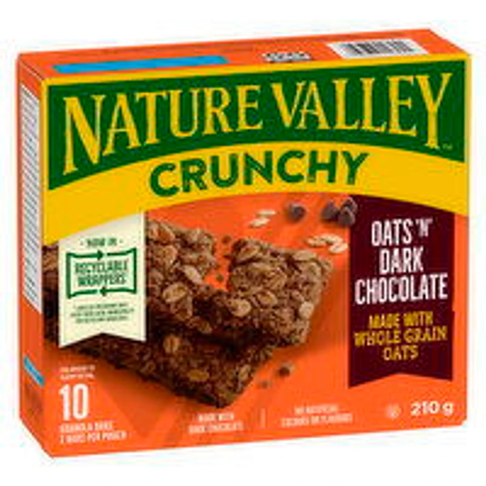 Nature Valley - Crunchy Granola Bars, Oats 'n' Dark Chocolate, 10 Each