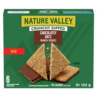 Nature Valley - Crunchy Dipped Chocolatey Oats Granola Squares, 6 Each