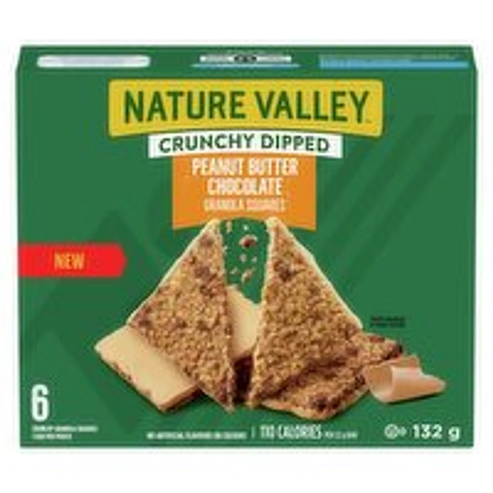 Nature Valley - Crunchy Dipped Peanut Butter Chocolate Granola Squares, 6 Each
