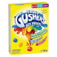 Betty Crocker - Fruit Gusher's Variety Pack, Gushin Grape/Strawberry Splash,  6 Pouches, 138 Gram