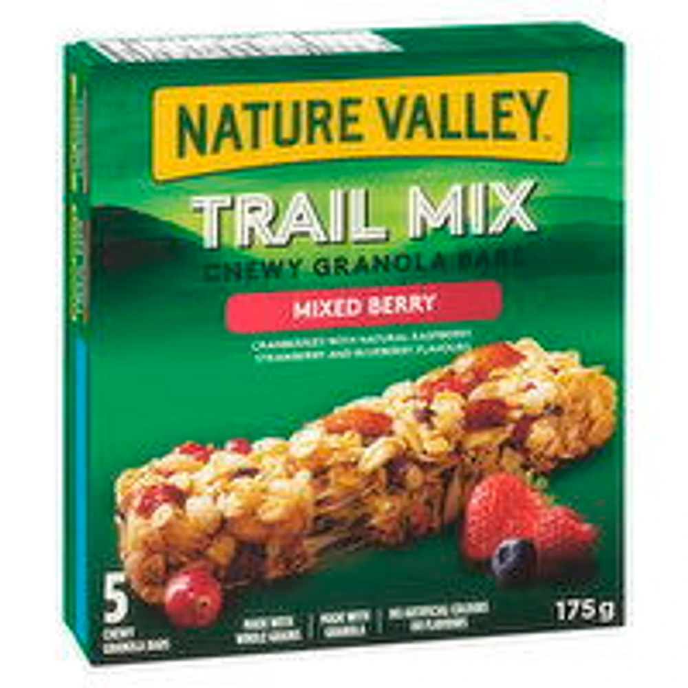 Nature Valley - Trail Mix Chewy Granola Bars, Mixed Berry, 5 Pack, 175 Gram