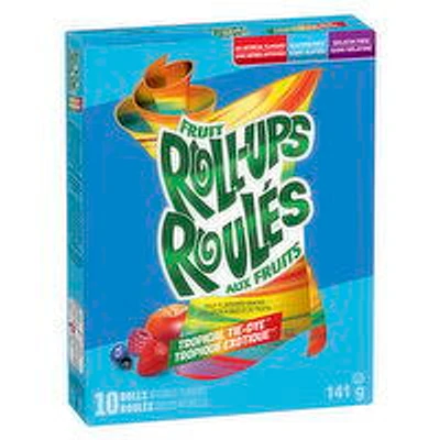 Betty Crocker - Fruit Rollups Tropical Tye Dye, 10 Rolls, 141 Gram