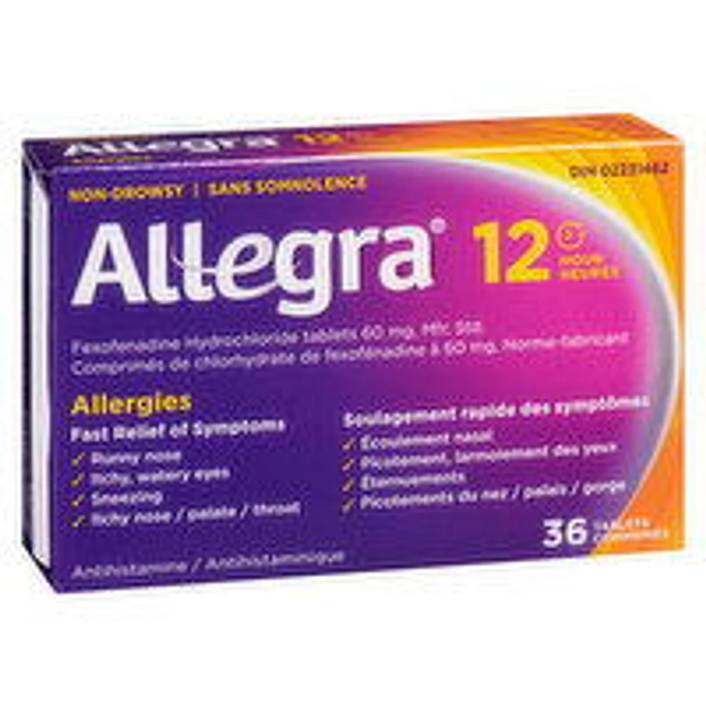Allegra - Allegra 12 Hour 60mg, 36 Each