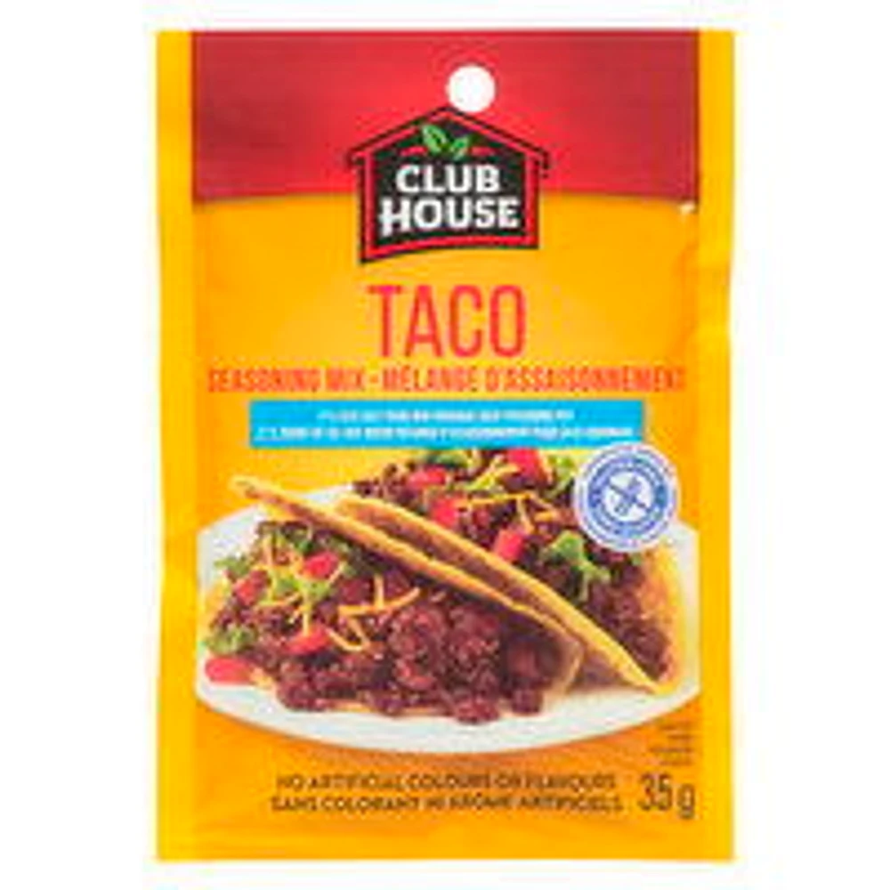 Club House - Taco Seasoning Mix 25% Less Salt, 35 Gram
