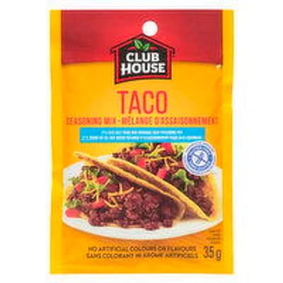 Club House - Taco Seasoning Mix 25% Less Salt, 35 Gram