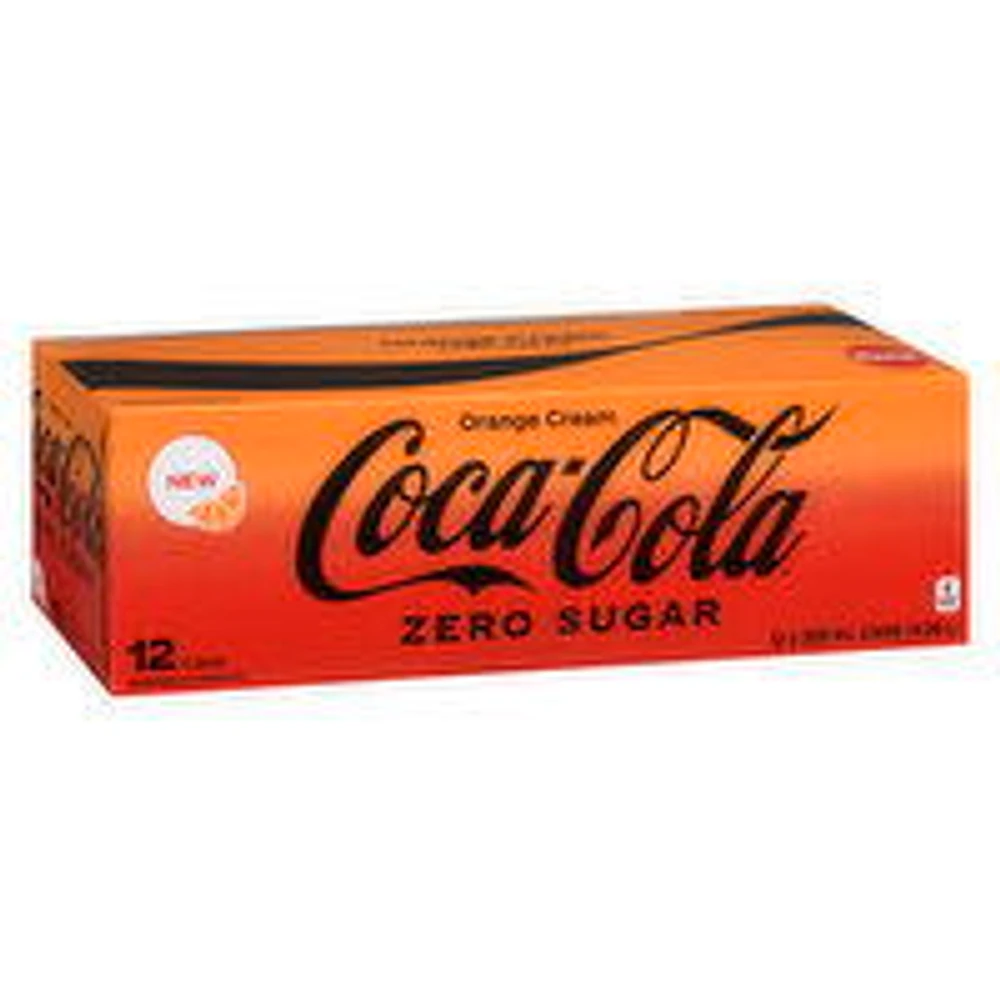 Coca Cola - Zero Sugar Orange Cream, 12 Each