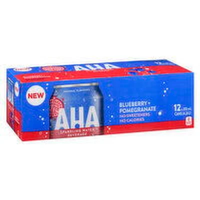 AHA - Blueberry Pomegranate Sparkling Water,  355mL Cans, 12 Each