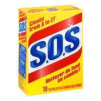 SOS - Steel Wool Soap Pads, 18 Each