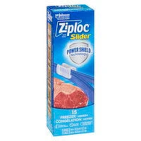 Ziploc - Slider Freezer Bags Medium, 15 Each