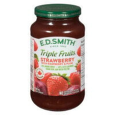 E.D. Smith - Triple Fruits Jam - Strawberry w/ Rasp & Plum, 500 Millilitre