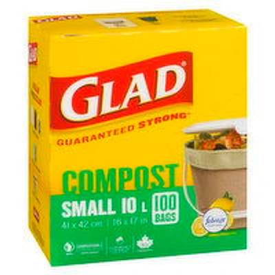 Glad - Open Top Compostable Small Bags Odor Shield, 100 Each