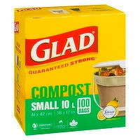 Glad - Open Top Compostable Small Bags Odor Shield, 100 Each