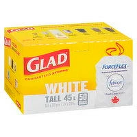 Glad - ForceFlex White Garbage Bags with Febreze - Tall, 50 Each