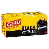 Glad - ForceFlex Black Garbage Bags - Large, 24 Each