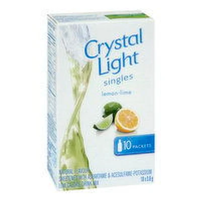 Crystal Light - Singles Drink Mix Lemon Lime Low Calorie, 10 Each