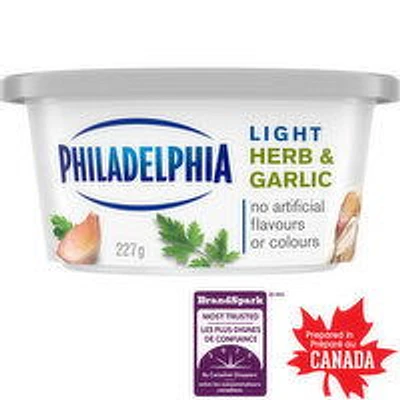 Philadelphia - Light Herb & Garlic Cream Cheese, 227 Gram