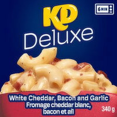 Kraft - Deluxe White Cheddar, Bacon and Garlic Pasta, Frozen Dinner, 340 Gram