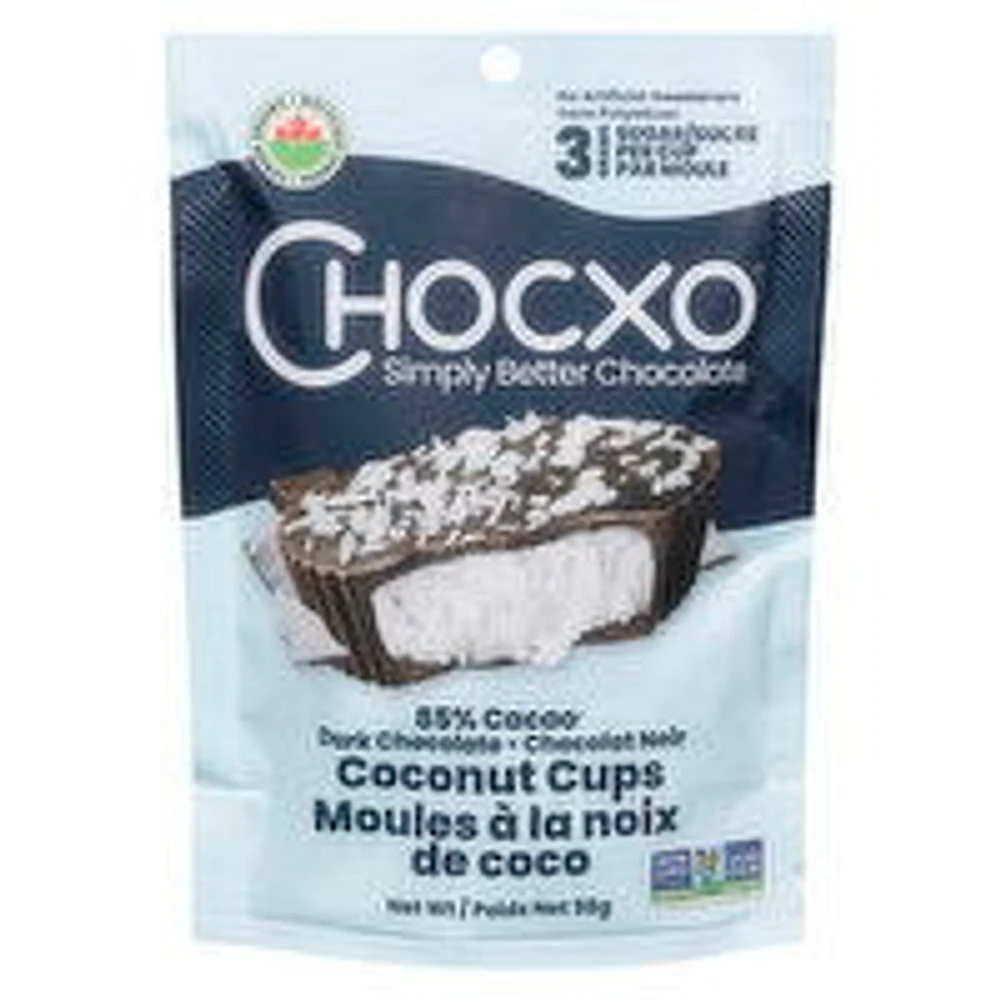 ChocXO - Dark Chocolate Cups Coconut Organic, 98 Gram