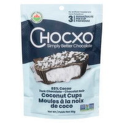 ChocXO - Dark Chocolate Cups Coconut Organic, 98 Gram
